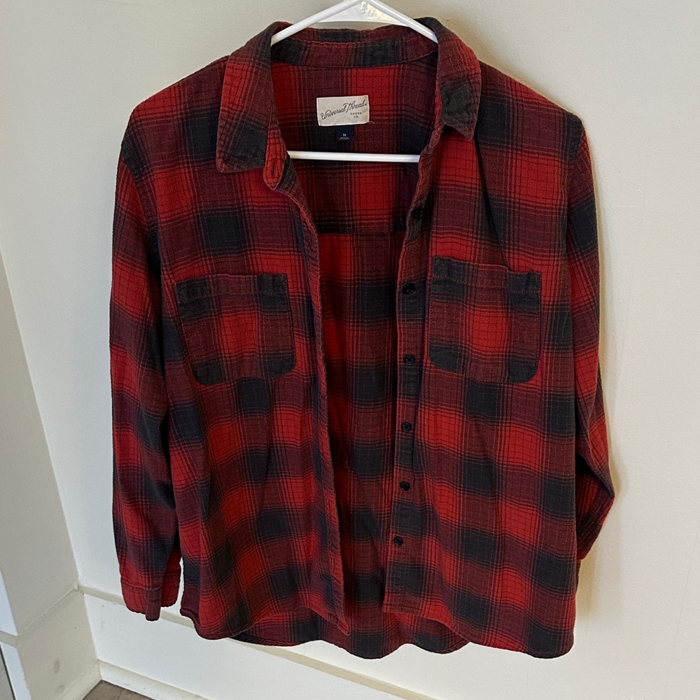 Red and Black Checkered Flannel Shirt